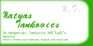 matyas tankovics business card